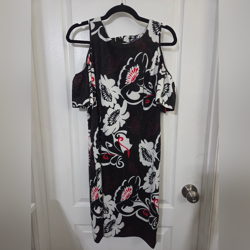 Doncaster Black and White Floral Midi Dress